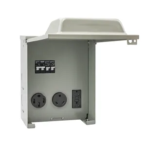 Panel de toma de corriente RV Electrical 20 30 y 50-Amp Receptáculo con interruptor Precableado Resistente a la intemperie 3R Carcasa ETL Listed