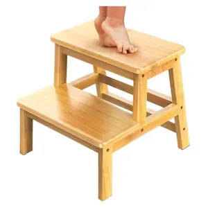 Latest Design Adjustable 2 Step Wooden Stool Wooden Toddler Step Stool Climbing Ladders For Kids