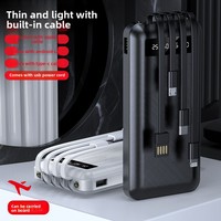 20000mA Hochkapazitäts-Powerbank 10W Schnellladung Eingebaute Kabel Micro-USB LED-Anzeige iPhone-Halter Tragbare Ladestation