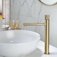 Robinet de lavabo de salle de bain moderne de haute qualité, en laiton, à trou unique, à poignée unique, à montage sur pont, avec fonction eau chaude et froide, valve en céramique