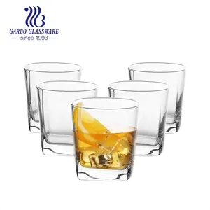 Factory cheap glass cup custom Classical 347 ml clear bar Personalized logo square shape heavy based clear whiskey glass tumbler