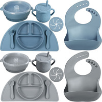 Ensemble d'alimentation pour bébé et tout-petit incassable et mignon en PLA, 3 pièces, écologique, réutilisable, antidérapant, avec certification CE