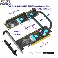 Kabel Ekstensi Riser Kartu Grafis GPU PCI-E 5.0 16X ke X16 Baru dari Pabrik, 2 * Konektor MCIO 8i, Adaptor Kartu GEN5, Daya ATX 6Pin