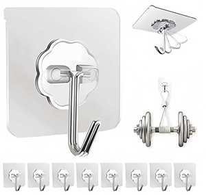 Strong Adhesive Non-Perforated Waterproof Enlarged Transparent Stainless Steel Bathroom Kitchen <strong>Wall</strong> <strong>Hook</strong> - Product Image 1