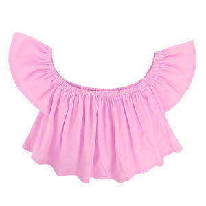 Conjuntos de Ropa Exclusivos para Niñas Pequeñas: Chaqueta Rosa de Mezclilla con Hombros Descubiertos + Pantalones Cortos Blancos para Verano - Product Image 4