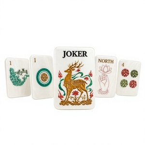 Jeu de Mahjong américain en acrylique blanc nacré, 160 pièces, tuiles de Mahjong au design oriental pour les soirées de jeu en famille et les jeux en club - Product Image 3
