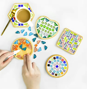 Kit de bricolage populaire pour sous-verres en mosaïque de bois et bambou, idéal pour la décoration intérieure, les cadeaux d'anniversaire et les loisirs créatifs pour adultes - Product Image 5