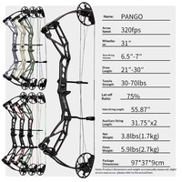 Arc composé de chasse en aluminium 6061 CNC haute précision, 30-70lbs, 320FPS, haute vitesse, pour droitier, avec corde d'arc – Vente directe usine