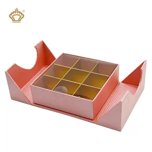 Custom High End Cardboard Candy Box Christmas Paper Gift Box Chocolate Box With Golden Dividers