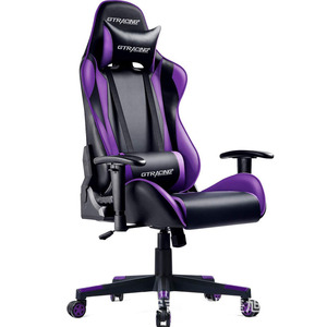 Silla de juego Gtracing, silla giratoria de oficina reclinable de cuero de 170 grados con reposabrazos fijos - Product Image 3