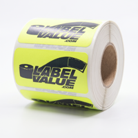 Étiquettes en rouleau promotionnelles personnalisées, brillantes, imperméables, résistantes aux déchirures, autocollantes, pour emballages commerciaux, avec logo