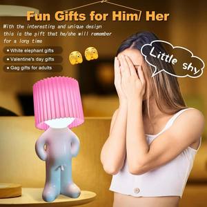 Lampe de table créative pour enfants, garçon espiègle, avec lumière LED de nuit, décorations lumineuses, lampe de table 3D mignonne - Product Image 4