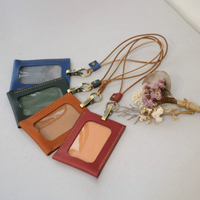 Porte-badge en cuir PU vintage, étui de carte d'identité portable, étui de carte de luxe pour ami