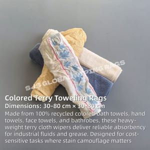 Chiffons en coton pur de qualité industrielle, colorés, en vrac, pour le nettoyage et l'entretien automobile - Product Image 2
