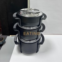 Désherbage Randonnée Fête Utilisation En Gros Conception Originale Conteneur De Nourriture 3PCS Ensemble Chauffe-Aliments Ensemble 1.8L + 2.3L + 2.8L Casserole Isolée