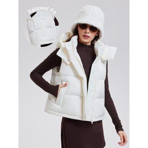 Chaleco Corto Acolchado para Mujer FOXA, 800 Fill, Plumón de Ganso Ligero, Sin Mangas, Abrigo de Invierno con Capucha Desmontable - Product Image 2