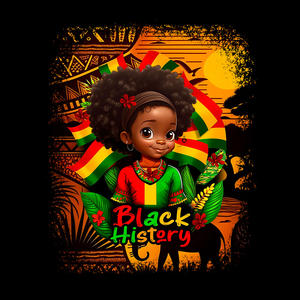Vente en gros Petite Fille <span class=keywords><strong>Histoire</strong></span> des Noirs Impression DTF Transfert de chaleur pour vêtement - Product Image 1