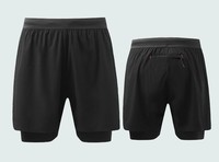 Shorts de sport décontractés pour hommes, taille mi-haute, 2-en-1 avec doublure de compression, séchage rapide, pour la gym, la course, le yoga et le quotidien
