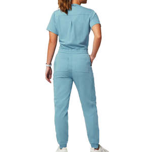Uniforme Médico Yilong de una Pieza, Cuello en V, Pantalones Ajustados en <span class=keywords><strong>el</strong></span> Tobillo, Cintura Ajustable, Diseño con Múltiples Bolsillos, Uniforme para Enfermeras - Product Image 3