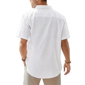 Custom Clothes <b>Men</b> T-<b>shirt</b> <b>Linen</b> <b>Short</b> <b>Sleeve</b> Casual <b>Shirts</b> Plus Size <b>Men's</b> <b>Shirts</b> Summer Tops With Pocket <b>Shirts</b> for <b>Men</b> - Product Image 6