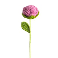 Handgefertigte Häkel-Lila-Rose Einzelner Zweig Seidengarn-Blumen Muttertag & Weihnachten Künstliche Blume Heimdekoration