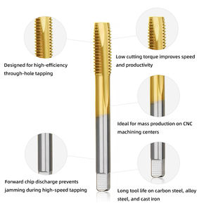 M2 HSS ISO Hoge Snelheid Staal Metrische Grove TiN Coating Draad Schroef Machine Boor Puntschroefdraadtappen - Product Image 2