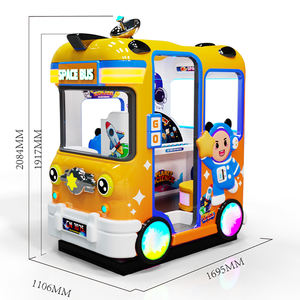 Bus scolaire spécial mignon enfant voitures jaunes et bleues <span class=keywords><strong>2</strong></span> écrans Kiddie Ride pour Arcade simulateur à jetons Machine de course Hot Gmae - Product Image 4