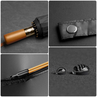 Paraguas de Viaje Plegable de 3 Secciones, con Protección UV, Varillas de Fibra de Vidrio, Totalmente Automático, Resistente al Viento, Diseño Clásico, con Logotipo Personalizado