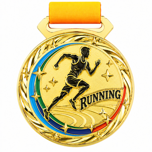 Fabricante de medallas deportivas personalizadas de alta calidad, medalla de carrera chapada en oro, plata y bronce con cinta. - Product Image 5