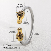 YL vente chaude en acier inoxydable câble ouverture Bracelet pâte frite torsades Dragon tête Bracelet en gros