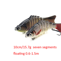 Nouveau appât de natation personnalisé 10cm 15.7g leurres de pêche animés Wobbler multi-articulés 7segments leurre dur en plastique