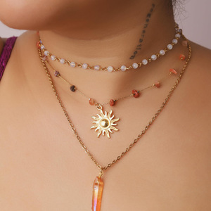 Collier de plage multicouche pour dropshipping Shopify, bijoux superposés en alliage électroplaqué, mode estivale, cadeau d'anniversaire pour femme - Product Image 3