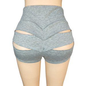 Women Yoga Shorts Fashionable <b>Tight</b> High Waist Sports 3-Quarter Hot Pants with Hollow Out Design for Leisure Pants - Product Image 6