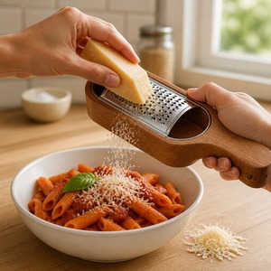 <span class=keywords><strong>Râpe</strong></span> à fromage en acier inoxydable avec manche en bois d'acacia et récipient, <span class=keywords><strong>râpe</strong></span> manuelle pour <span class=keywords><strong>parmesan</strong></span>, gingembre, ail - Product Image 3
