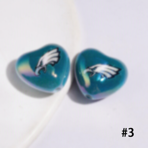Cuentas acrílicas con recubrimiento UV de la serie de equipos de fútbol americano para manualidades, pulseras, llaveros y bricolaje, venta al por mayor - Product Image 3