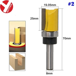 8mm modello di gambo rotondo punta doppia flauto un cuscinetto attaccato 3/4 "larghezza 20mm 25mm 38mm 50.8mm lunghezza lama in carburo manico in lega - Product Image 3