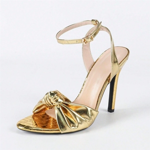 Sandali da <span class=keywords><strong>Donna</strong></span> <span class=keywords><strong>con</strong></span> <span class=keywords><strong>Tacco</strong></span> Alto Metallizzato Dorato e Cinturino alla Caviglia, <span class=keywords><strong>Scarpe</strong></span> da Festa <span class=keywords><strong>con</strong></span> <span class=keywords><strong>Tacco</strong></span> a Spillo, Vendita all'Ingrosso - Product Image 5