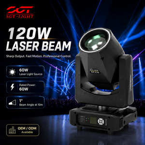 Faro Laser a Testa Mobile 120W con Sorgente Laser 60W, Fascio da 1 Grado, DMX512 RDM 16/18CH, Prisma 8+48, Attrezzatura Scenica per Nightclub - Product Image 1