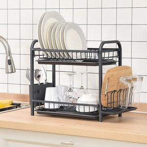 WIREKING, superventas, armario de cocina de metal de 2 niveles, <span class=keywords><strong>escurridor</strong></span> de platos, <span class=keywords><strong>vajilla</strong></span> sobre el fregadero, tendedero de platos para la venta - Product Image 2