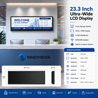 Écran LCD ultra-large de 23,3 pouces, affichage numérique avec WiFi, USB, RJ45 pour la publicité sur les rayons des supermarchés