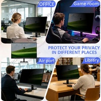 Filter Privasi Anti Spion Anti Cahaya Biru Anti Sidik Jari untuk PC Desktop HP 31,5 Inci 16:9, Grosir Pabrik, Pemasangan Mudah