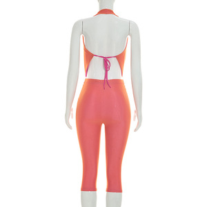 Q26ST073 Nuovo Set Due Pezzi Autunno/Inverno 2026: Top Corto Senza Spalline e Pantaloncini Fluidi per Donna, Abbigliamento Streetwear - Product Image 6