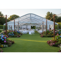Tente de réception de grande taille avec structure en aluminium 20x20, 20x30, 40x100, toit transparent, chapiteau de mariage transparent, pour 300-500 personnes, événements en plein air