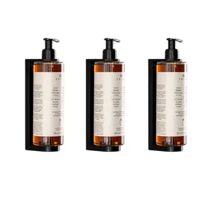 Unique design ABS black custom logo hotel hand wash soap dispenser for bathroom liquid shampoo gel