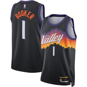 Phoenix Suns Devin Booker Youth Black City Edition Swingman Jersey Vêtements de basket-ball pour garçons qui évacuent l'humidité - Product Image 1