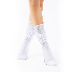 Chaussettes <span class=keywords><strong>de</strong></span> yoga à volants pour <span class=keywords><strong>femmes</strong></span>, antidérapantes, couleur unie, chaussettes <span class=keywords><strong>de</strong></span> Pilates, chaussettes antidérapantes pour la danse classique, la danse, le fitness, chaussettes <span class=keywords><strong>de</strong></span> compression - Product Image 3