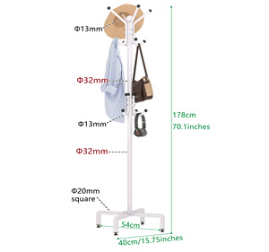 <span class=keywords><strong>Perchero</strong></span> de pie con 12 ganchos, organizador metálico resistente para dormitorio y sala de estar, diseño moderno - Product Image 6