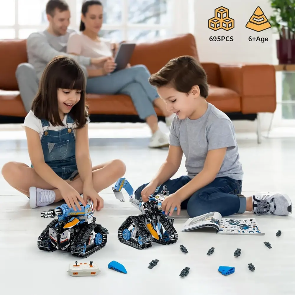 695 pièces STEM robot jouets APP et télécommande double mode programmable robot blocs de construction 3 en 1 kits de construction d'ingénierie pour enfants