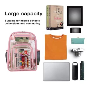 Mochilas Escolares Modernas con Bolsillo Transparente de PVC en Forma de Corazón, <span class=keywords><strong>Mochila</strong></span> Transparente <span class=keywords><strong>Impermeable</strong></span> para Niños para Viajes y Actividades al Aire Libre - Product Image 6