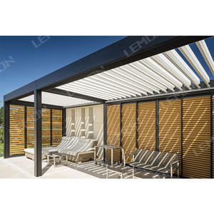Pérgola Retráctil Motorizada de <span class=keywords><strong>Aluminio</strong></span> para Jardín, Pérgola Eléctrica de 5x4, Arcos de Exterior con Persianas, Gazebo, <span class=keywords><strong>Precio</strong></span> de Pérgola de <span class=keywords><strong>Aluminio</strong></span> Bioclimática - Product Image 1